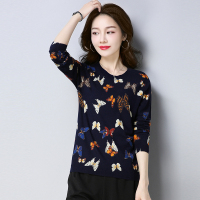 【COMEACROSS】凤凰羊2019秋季贴身保暖印花精致潮流针织衫/毛衣