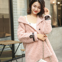 【COMEACROSS】毛呢外套纯色系扣翻领长袖2019年秋季直筒舒适时尚百搭潮流