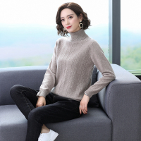 【COMEACROSS】秋季新款条纹针织衫毛衣尽显气质潮流舒适自然时尚纯羊毛高领