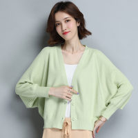 【COMEACROSS】2019秋款纯色蝙蝠款针织开衫舒适自然修身显瘦