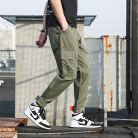 【COMEACROSS】裤子男2019新款韩版潮流潮牌宽松运动九分休闲男士工装裤