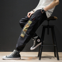 【COMEACROSS】2019秋季国潮休闲宽松九分裤潮牌松紧工装裤男