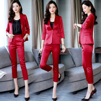 【COMEACROSS】套装/套裙时尚潮流春秋职业套装纯色简约气质百搭