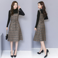 【COMEACROSS】2019新款秋冬季女长袖连衣裙气质两件套毛衣套装裙时尚潮流