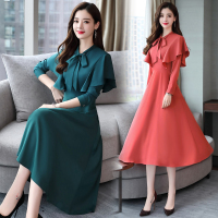 【COMEACROSS】连衣裙2019年秋季纯色修身显瘦百搭潮流简约个性时尚短袖