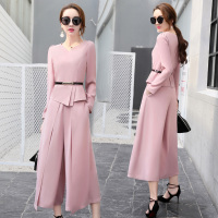 【COMEACROSS】2018年春季长袖优雅韩版V领甜美套装/套裙潮流