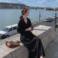 【秀衣记】棉麻赫本风连衣裙长裙8201（浙302）-Q836（新添XL）