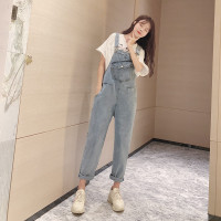 【秀衣记】2019新款减龄牛仔背带裤女韩版宽松学生哈伦裤显瘦裤子吊带裤