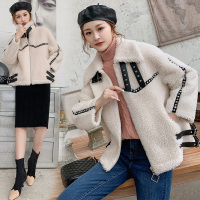 【秀衣记】短款时尚潮流宽松优雅减龄纯色2019秋季流行颗粒绒毛呢外套