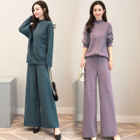 【COMEACROSS】褶皱长袖气质街头纯色潮流宽松休闲时尚韩版百搭清纯甜美套装/套裙