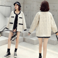 【秀衣记】小香风外套钱夫人雪梨网红同款初秋季撞色短外套国民小香格子