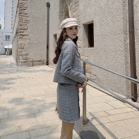 【秀衣记】小香风外套女2019秋洋气时尚两件套套装裙名媛半身裙气质淑女套装