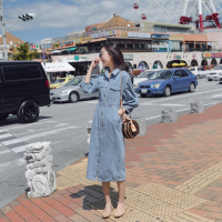 【秀衣记】色时尚潮流休闲舒适连衣裙2019年春季中长款长袖纯