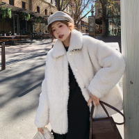 【秀衣记】双面豹纹羊羔毛外套女羊羔绒2019新款秋冬