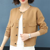 【COMEACROSS】2019秋新款女韩版外搭针织衫开衫短款配裙子春秋棒球服