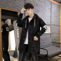 【秀衣记】优质实体供货长款风衣男韩版潮流宽松外套连帽潮男夹克