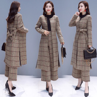 【COMEACROSS】套装/套裙2019年秋季潮流简约个性显瘦修身百搭口袋纯色中长款