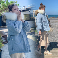 【秀衣记】工装小个子棉服女2019新款冬加厚韩国宽松显瘦棉衣大毛领抽绳棉袄