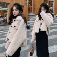 【秀衣记】2019年秋冬长袖时尚气质百搭宽松保暖毛呢外套