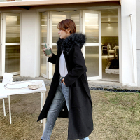 【秀衣记】冬装新款高端连帽手大衣女毛呢外套