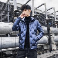 【秀衣记】时尚先生冬季压花白鸭羽绒服简单精致外套男