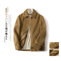 【秀衣记】日系冬季皮毛一体男加厚短款夹克颗粒绒外套潮