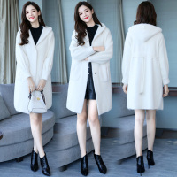 【COMEACROSS】2019年秋季毛呢外套锦纶纯色低圆领套头长袖宽松潮流简约个性