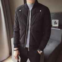 【COMEACROSS】立领修身羽绒棉衣棉衣男黑