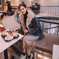 【秀衣记】2019新羊卷毛牛仔拼棉衣羊羔毛很保暖