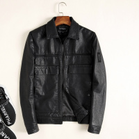 【COMEACROSS】新款潮男皮夹克韩版修身翻领个性机车皮外套