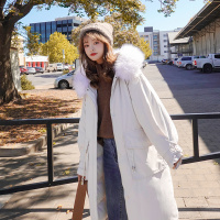 【秀衣记】大毛领棉服女棉衣中长款多色2019新款