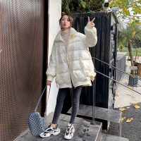 【秀衣记】2019冬季新款韩版网红ins宽松立领蝴蝶结中长款羽绒服女外套