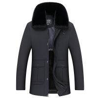 【COMEACROSS】新款加绒加厚棉衣中老年男装爸爸棉服可脱卸大毛领男外套冬季棉袄