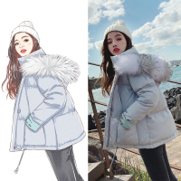 【秀衣记】2019年冬季加厚常规连帽纯色带毛领羽绒棉大毛领学生面包服