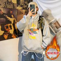 【秀衣记】ins冬季情侣款宽松连帽加绒卫衣学生外套潮