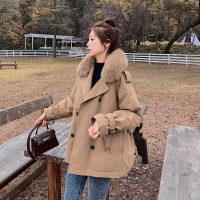 【秀衣记】风衣棉衣女2019新款棉衣短款工装派克服加棉加厚外套