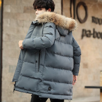 【秀衣记】2019冬新款韩版中长款大码6XL棉衣男加厚连帽棉服外套
