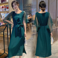 【秀衣记】雪纺连衣裙女夏2020新款气质中长裙很仙的洋气流行裙子