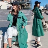 【秀衣记】休闲时尚潮流风衣个性中长款2020春优雅气质绣花