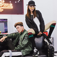 【秀衣记】男女装嘻哈国潮情侣个性潮流时尚飞行员夹克男