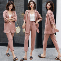 【COMEACROSS】舒适时尚潮流气质套装/套裙2020年夏季修身个性优雅两件套