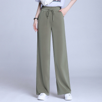 【COMEACROSS】2020春夏新款热风云朵阔腿裤女高腰裤子时尚休闲垂感直筒拖地长裤