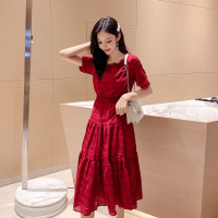 【秀衣记】2020年夏季此款韩系CHIC圆领显瘦闺蜜装长款短款连衣裙