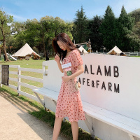 【秀衣记】早春2020新款韩版法式波点短袖连衣裙女装气质法式桔梗裙仙女裙子