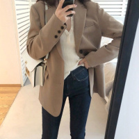 【秀衣记】网红小西装waitmore外套女ins潮早春薄款韩版设计感小众复古港风