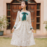 【秀衣记】2020春夏蒲公英小碎花文艺清新连衣裙