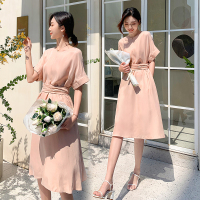 【秀衣记】法式赫本雪纺连衣裙夏季2020新款女装轻熟风气质收腰连衣裙