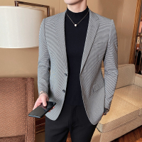 【COMEACROSS】2020春新款西装男士小格子西装西服单西外套