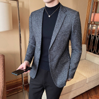 【COMEACROSS】2020春新款西装男士麻西装仿亚麻西服单西外套