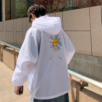 【秀衣记】2020年夏季新款宽松港风小雏菊连帽防晒衣外套潮